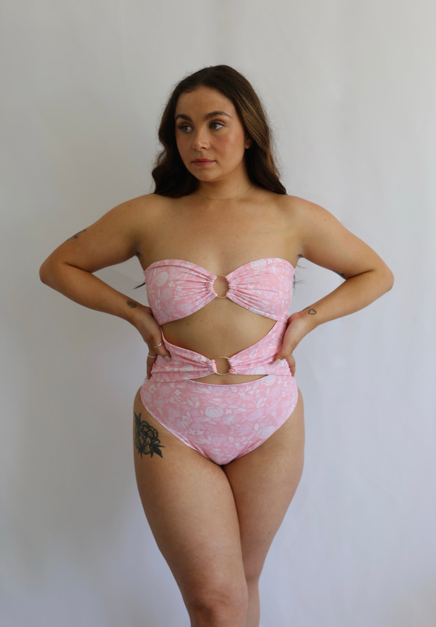 Sun-kissed Reversible O Ring Swimsuit - Blush Petal / Pink