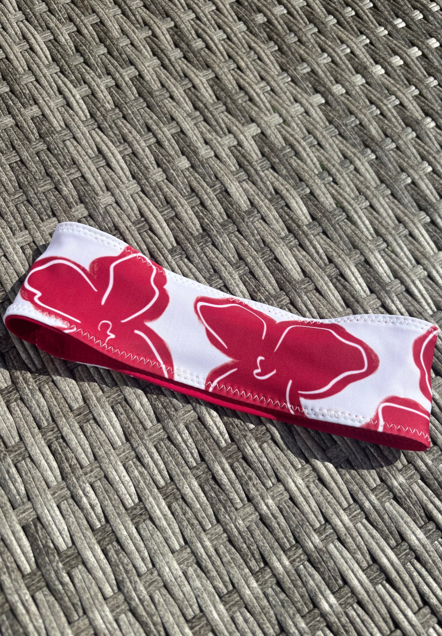 Reversible Headband - Wine/Print