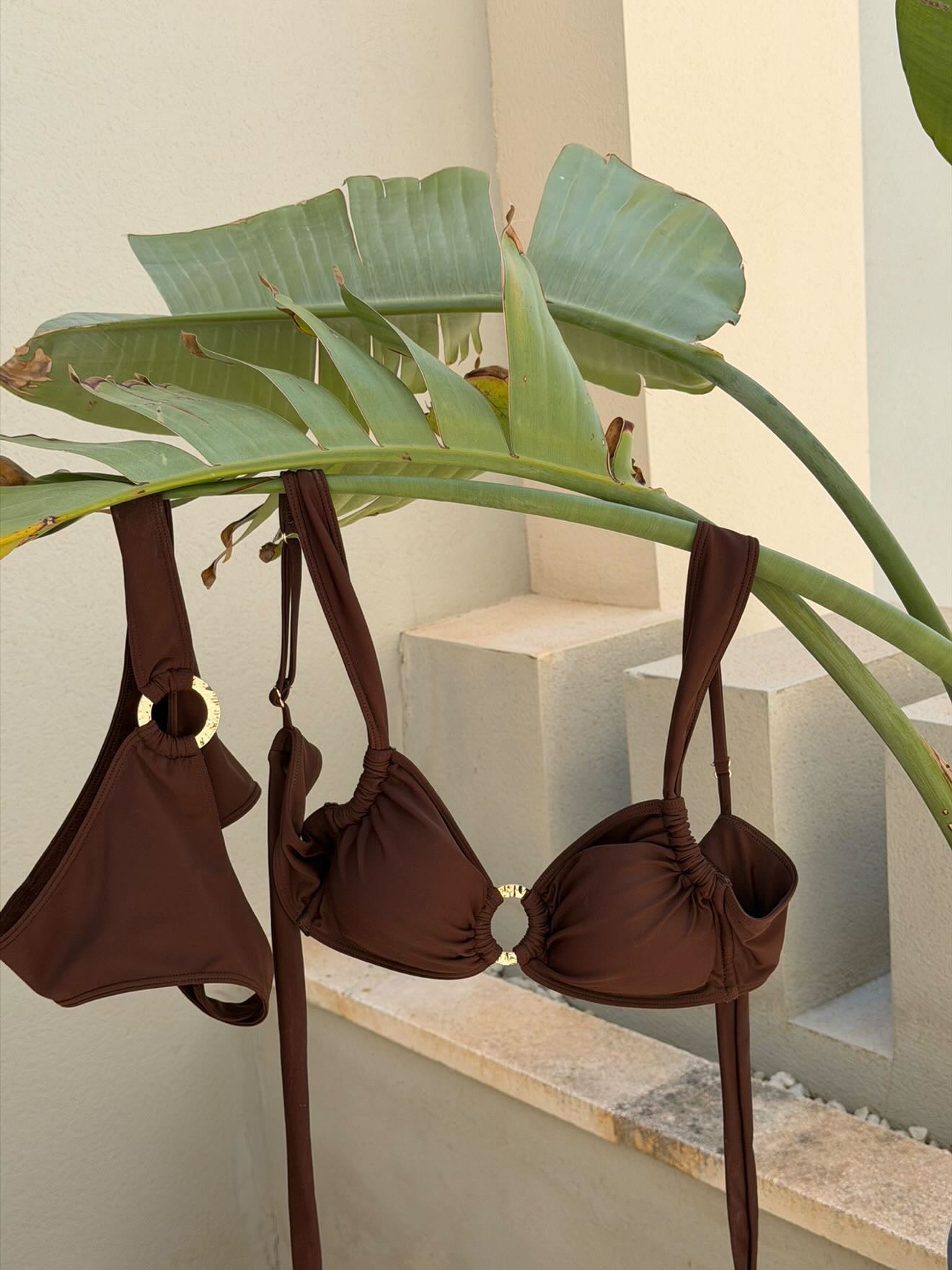 Soleil Adjustable Cup Bikini Top in Espresso