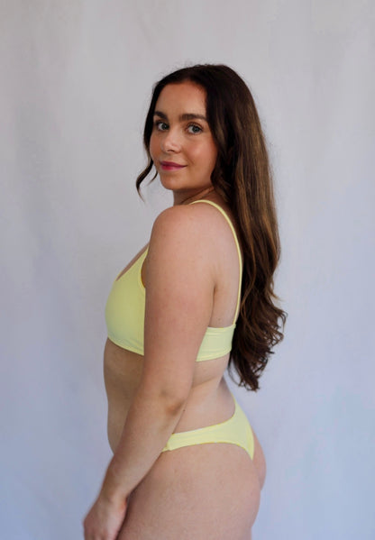 Heatwave Reversible Bikini Top - Lemon Peony