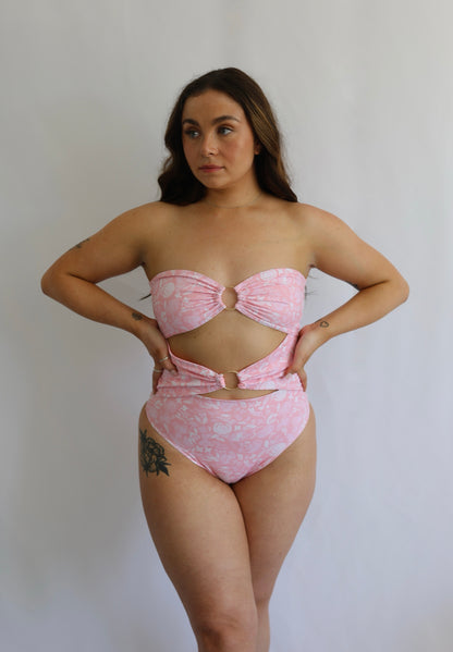 Sun-kissed Reversible O Ring Swimsuit - Blush Petal / Pink
