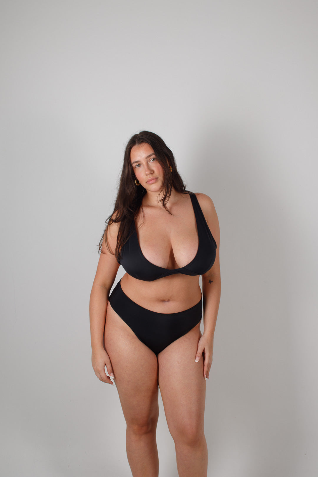 Late Checkout Handmade High Waisted Bikini Bottoms in Black
