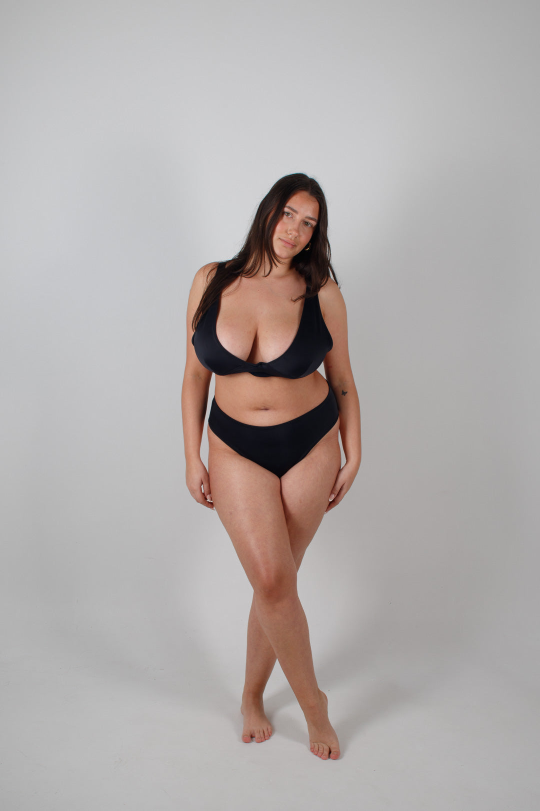 Sundown Fuller Bust Handmade Bikini Top in Black