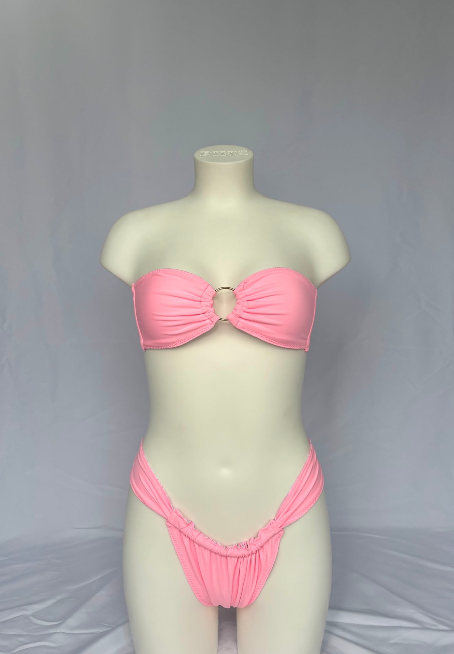 Golden Hour O Ring Reversible Bandeau Bikini Top - Blushed Petal