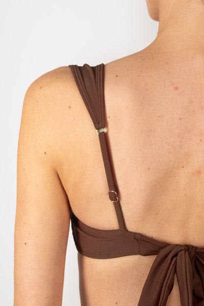 Soleil Adjustable Cup Bikini Top in Espresso