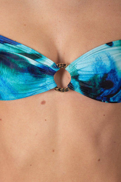Soleil Adjustable Cup Bikini Top in Azura