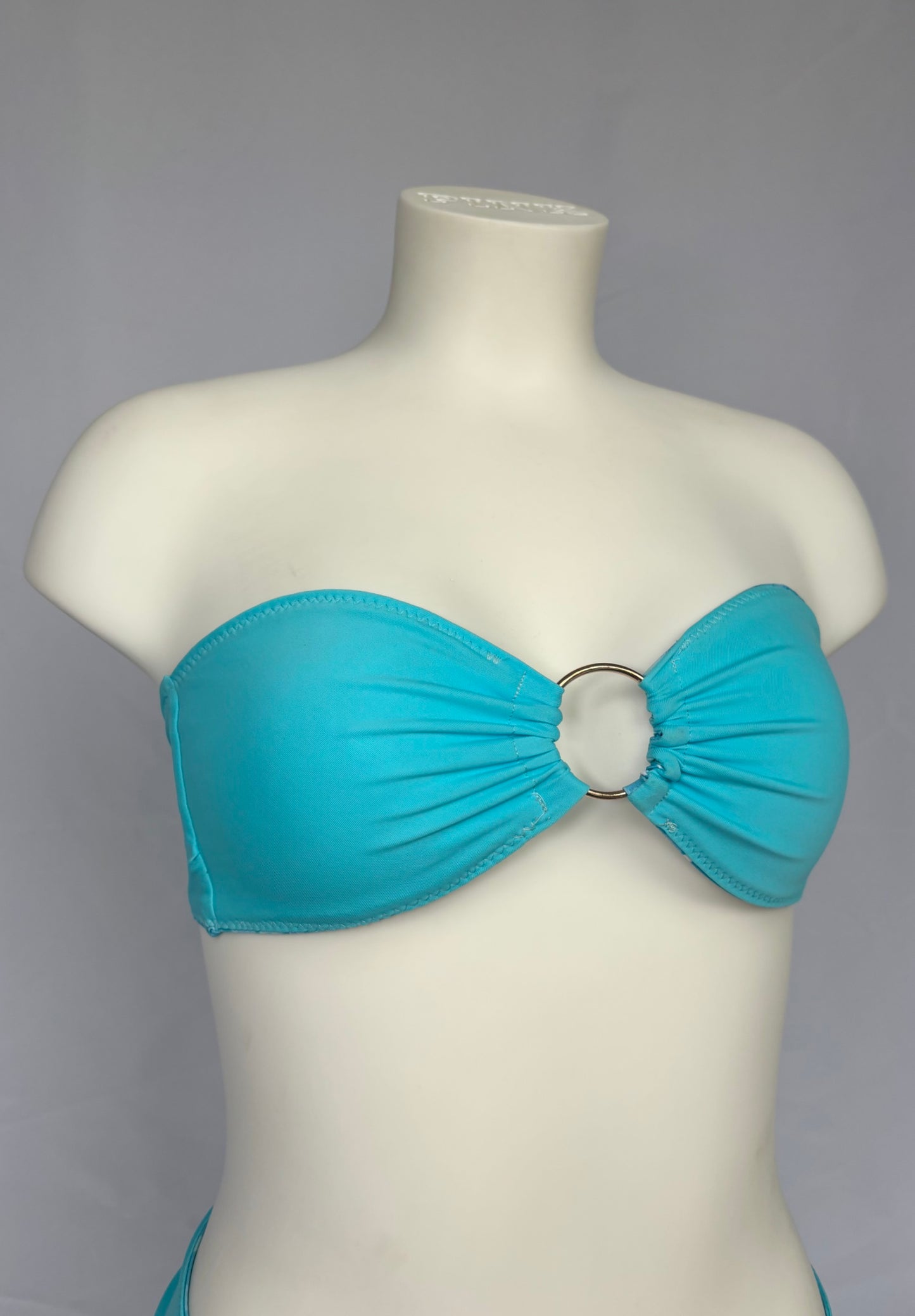 Golden Hour O Ring Reversible Bandeau Bikini Top - Aqua Bloom