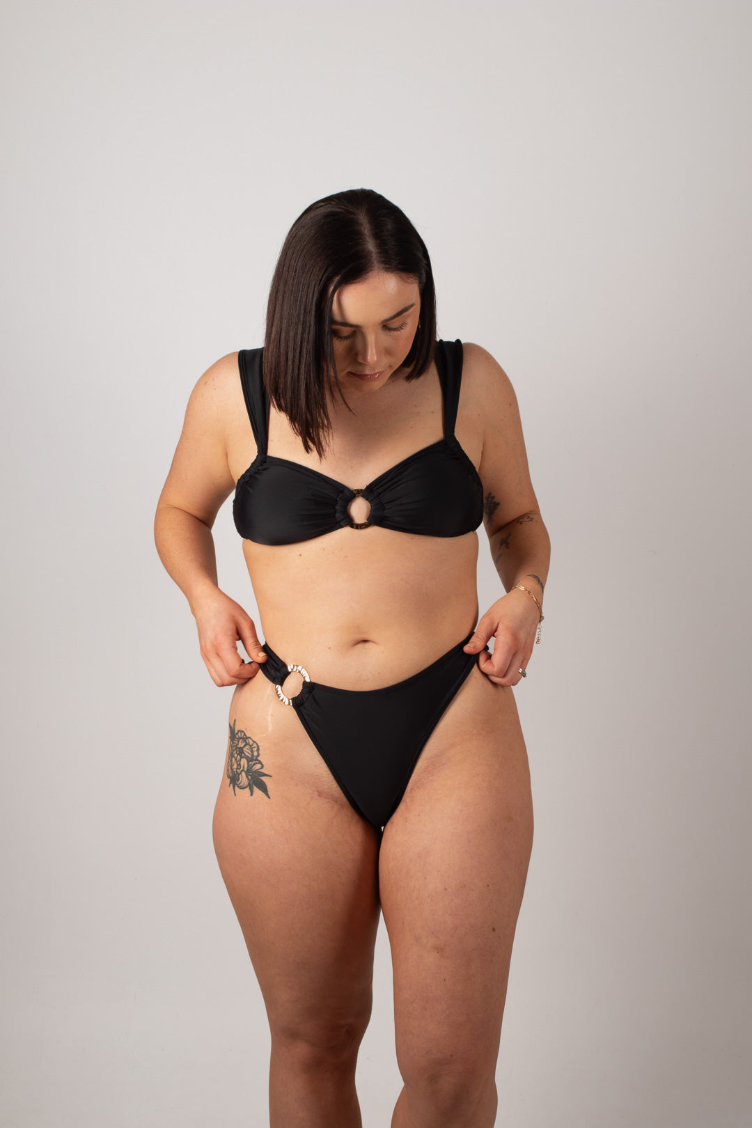 Golden Sands Cheeky Cut Bottoms in Black