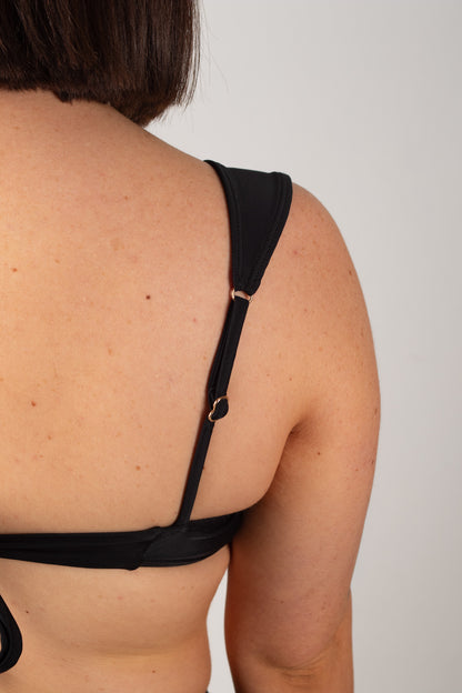 Soleil Adjustable Cup Bikini Top in Black