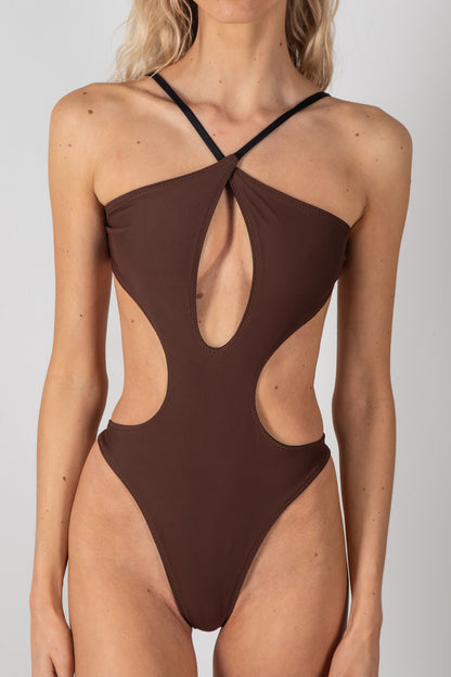 Heatwave Reversible Swimsuit in Black & Espresso