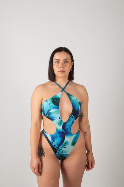 Heatwave Reversible Swimsuit in Teal & Azura Print