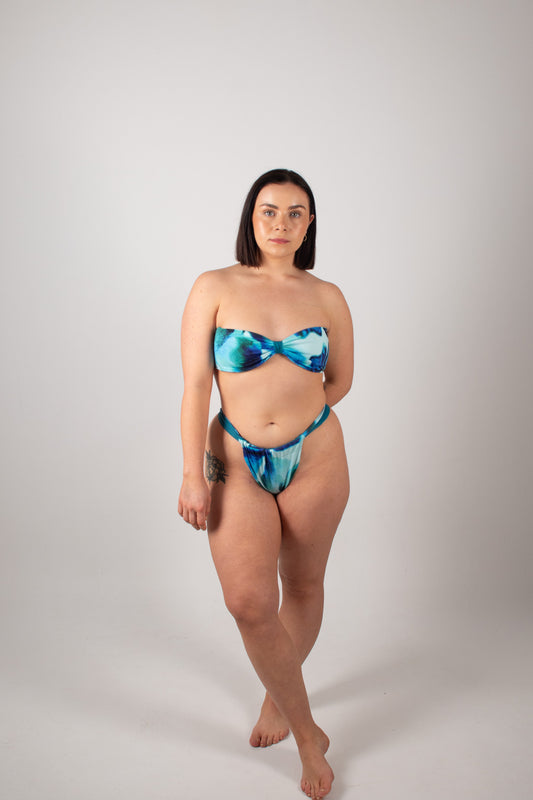 Shore Thing Handmade Reversible Cheeky Bikini Bottoms in Teal