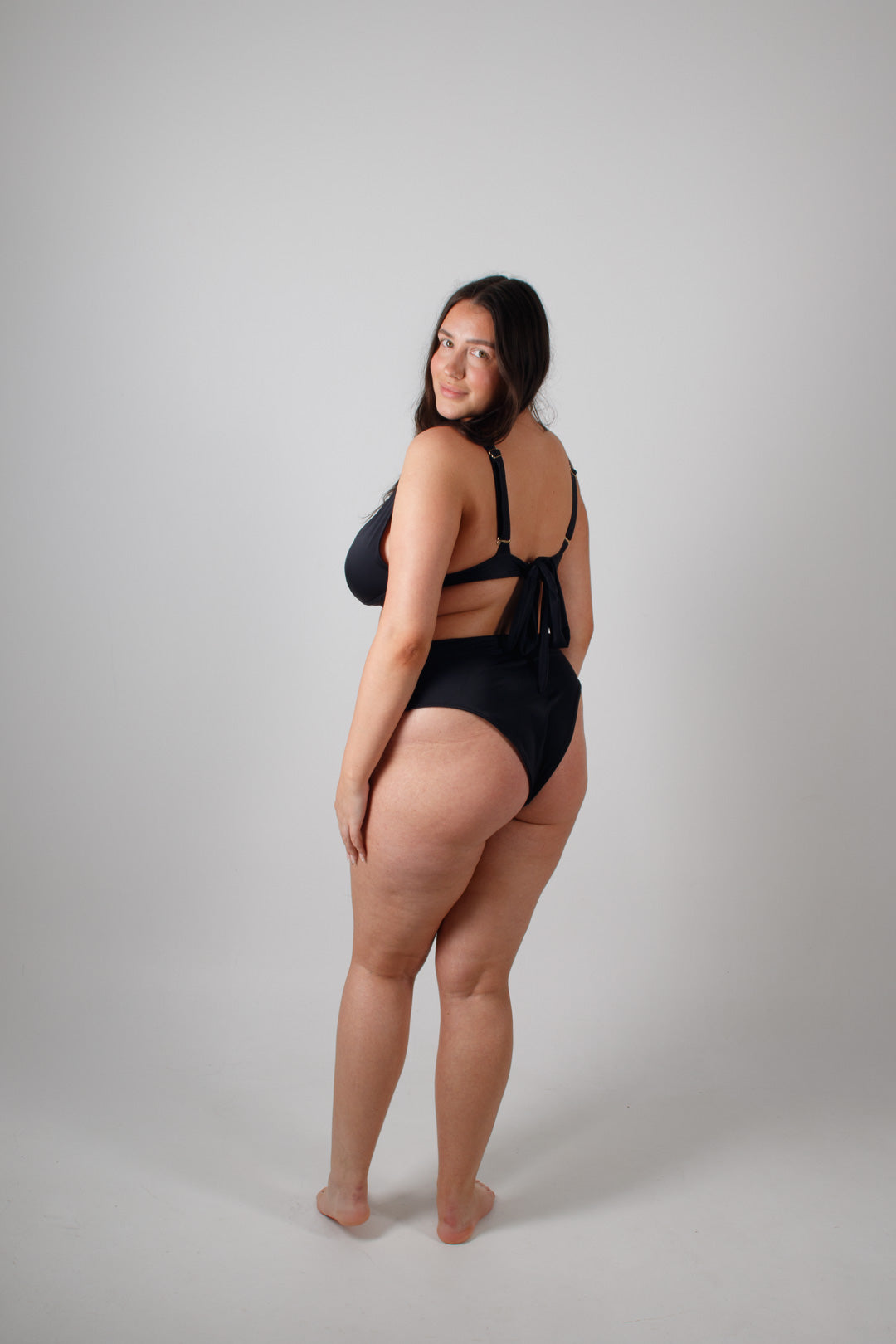 Late Checkout Handmade High Waisted Bikini Bottoms in Black