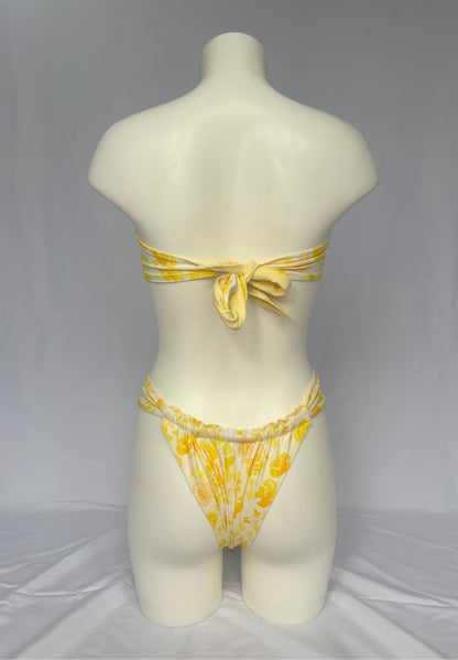 Shore Thing Reversible Cheeky Bikini Bottoms - Lemon Peony