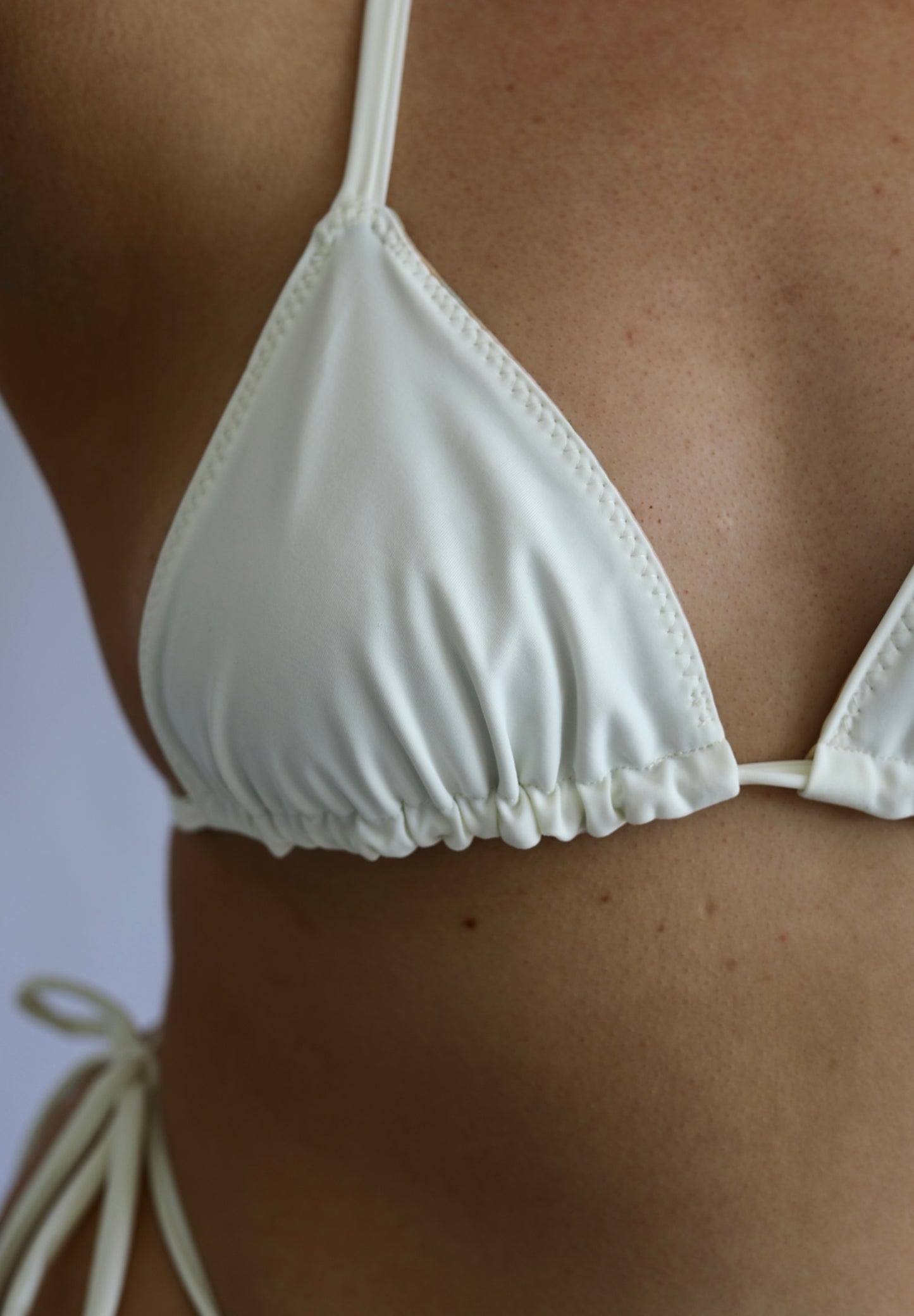 Sea Breeze Reversible Tie Bikini Top - Marble Drift / Ivory